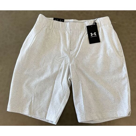Under Armour 1370126 100 Women's Sz 6 White UA Links Printed Golf Short $80 - Picture 1 of 8